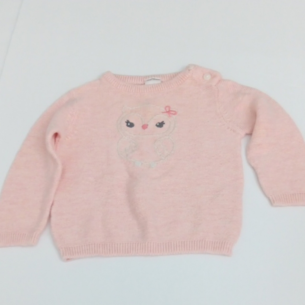 Just One You Made by Carter's Cute‎ Pink Owl Sweater Baby Girl Size 6M Pre-owned